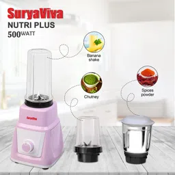 suryaviva Photon 3B + Nutri Plus 500 W Mixer Grinder Combo Glass Manual Gas Stove image 3