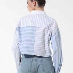 only Women Boxy Fit Striped Button Down Collar Casual Shirt image 3