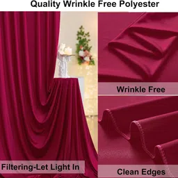 Vistook 20x10FT Wrinkle Free Decoration Backdrop Maroon Curtain 5x10 (4 Panels) Reflector image 4