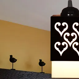 Gojeeva Black Wood Square Shaped Wall Lamp image 2
