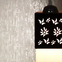 Gojeeva Black Wood Square Shaped Wall Lamp image 2