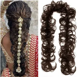 fashiontrend Women's Frill Extension For Juda Bun Maker & Ponytail, Pack Of 1 (Brown) Hair Extension image 1