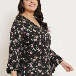 U&F Beyond Floral Print Bell Sleeve Crepe Top image 5