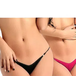 sprintx Pack of 2 Women Thong Black, Pink Panty-picture-27
