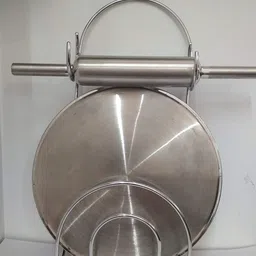 prodealnet Rolling Pin & Board (Steel, Pack of 3)/Latest Stainless Steel Rolling Pin & Board /steel Chakla Belen /Chapati and Roti Maker /Heavy Quality Chakla Belan Set steel/ Stainless Steel Rolling Pin & Board (Steel, Pack of 3) Rolling Pin & Board-picture-21