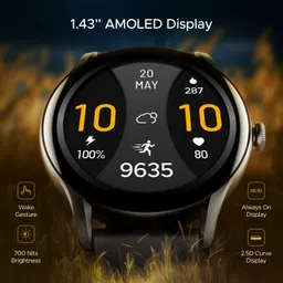 boAt Lunar Connect Ace w/ 3.63 cm(1.43") AMOLED Display,BT Calling,Sports Modes, IP68 Smartwatch image 3