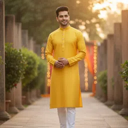 divra clothing Men Self Design Jacquard Straight Kurta image 2