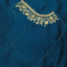 vivida enterprise Unstitched Art Silk Blouse Material Embroidered image 4