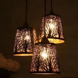 Areezo Black Textured Frustum Ceiling Lamp image 3