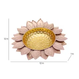 amaya decors Pink Flower Cut Urli image 3