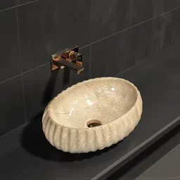clayramic Premium Designer Ceramic Washbasin With WastePipe & Coupling(M-Maxico-Dark-Brown (14x20x6)(M-Maxico-Dark-Brown) Table Top Basin image 3