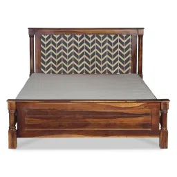 fabuliv Raison Queen Size Hand Painted Bed In Teak Finish image 2
