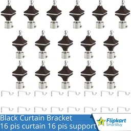 flipkart smartbuy Black Curtain Knobs, Rod Rail Bracket Metal-picture-26