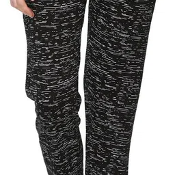Women Printed Black Track Pants-image-70