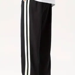 paralians Men Solid, Striped Black Track Pants image 3