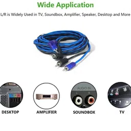 Stylewell TV-out Cable 5 Mtr 2 RCA to 2 RCA Shielded Stereo Audio Cable Dual Color Matt Finish for Home image 3