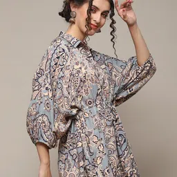 Biba Printed Shirt Style Kaftan Top image 3