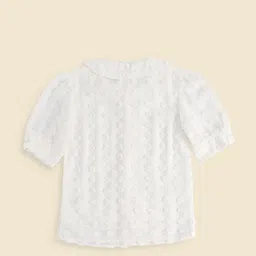 Pantaloons Junior Mandarin Collar Dobby Cotton Shirt Style Top image 3