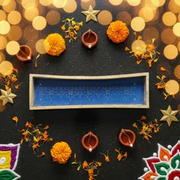 Wooden Rangoli Stencil Flower Pongal Kolam Toran 02 5x17 Inch | Reusable Sacha Rangoli Stencil-image-20