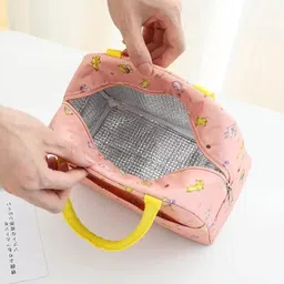 krishna world enterprise Black Lunch Bag and Orange Cat Lunch bag Waterproof Lunch Bag image 5
