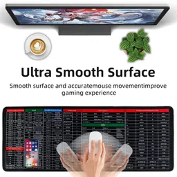 kaku Anti-Slip Keyboard Pad with Office Excel Shortcuts Key Patterns, 30 x 80 Cm Non Slip Base Mousepad image 3