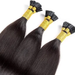 shiva I-Tip BROWN 14 INCH Straight DUBAL DRON Extensions 100 Strands Hair Extension image 3