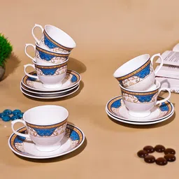 u.p.c. Pack of 12 Bone China Premium Cup Set, Cup Plates Tea Set or Tea Cups With Saucer , Tea Set for Home-picture-15