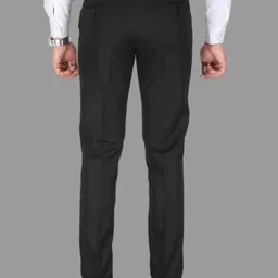 provogue Men Slim Fit Black Polyester Trousers image 2
