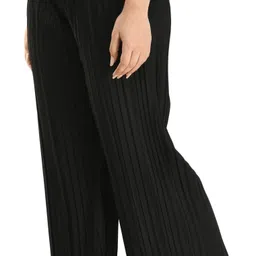 gladly Pack of 2 Women Loose Fit Black, Grey Lycra Blend Trousers image 3