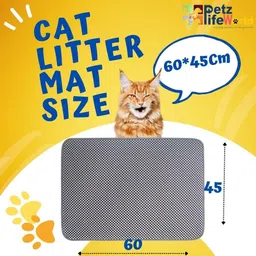 vayinato Cat Litter Mat (60*45Cm) For Litter Box Anti Slip Honey Comb Double Layer Design Cat Pet Mat image 5