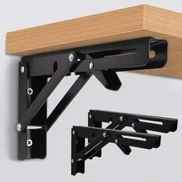 niralasa Folding Shelf Bracket Heavy Duty Metal Collapsible Shelf Bracket for Bench Table 40 Cms Shelf Bracket-picture-23