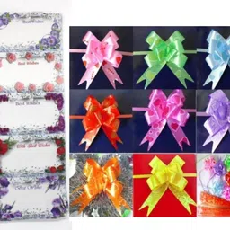 waaome 2 in 1 ( 150 Gift flower ribbon + 150 Best Wishes stickers ) (G125)-picture-43