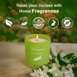 pan aromas Crystal Collection Scented Candle (Pure Jasmine) - 150gms image 4