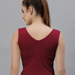 Friskers Maroon Fitted Rib Crop Top image 4