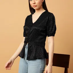 MINT STREET Self Design Puff Sleeve Top image 4