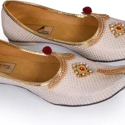 thirsty crow Wedding Gold Maroon Sherwani Juti , Mojaris Jutis For Men image 5