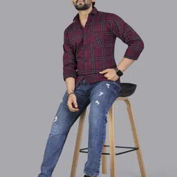 metronaut Men Regular Fit Checkered Casual Shirt image 5