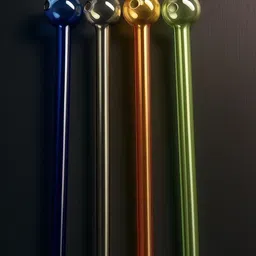 wishingbell natural Borosilicate Smoking Glass Pipe Fume Pipe 6" (4 Pcs) - Multicolor Oil Burner Borosilicate Glass Outside Fitting Hookah Mouth Tip image 2