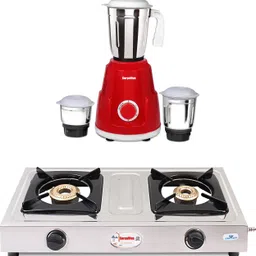 suryaviva Chery Mixer Grinder 750 Watt Combo Neo 2B Stainless Steel Manual Gas Stove image 1