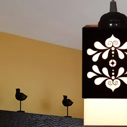 Gojeeva Black Wood Square Shaped Wall Lamp image 4
