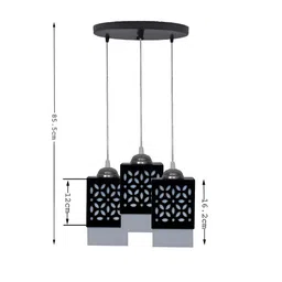 Gojeeva Black Wood Square Shaped Wall Lamp image 3