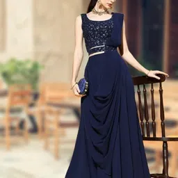 ishu fab Solid, Embroidered Semi Stitched Lehenga Choli image 1