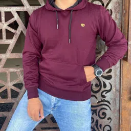 we perfect Men Full Sleeve Solid Hooded Sweatshirt image 5