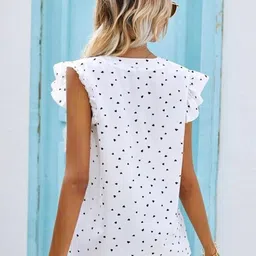 Stylecast X Slyck Conversational Printed Flutter Sleeves Top image 4