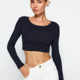 Trendyol Pack of 2 Ribbed Fitted Crop Tops image 4