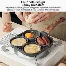shreyastore Egg Cooker Frying Pan,Green Pans 4-Cups Non-Stick cookware ,Omelette pan Stew Pan 2 cm diameter 1 L capacity image 3