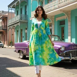 maaesa Women Fit and Flare Green Midi/Calf Length Dress image 3