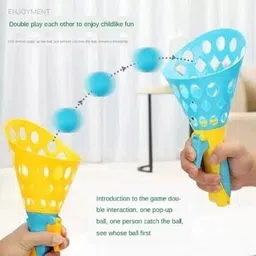 parshvgroups Click & Catch Plastic Twin Ball, Pop and Catch Launcher Basket Toy Set image 4