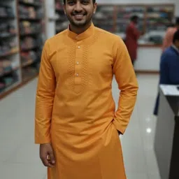 pushpa chikan interprises Men Cotton Blend Kurta Pyjama Set image 2