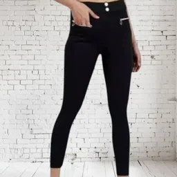 empracee Women Comfort Fit Black Cotton Blend Trousers-picture-25